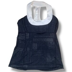 Lululemon Manifesto Print Halter Tank Top | Size 10 Women’s | Black & White
